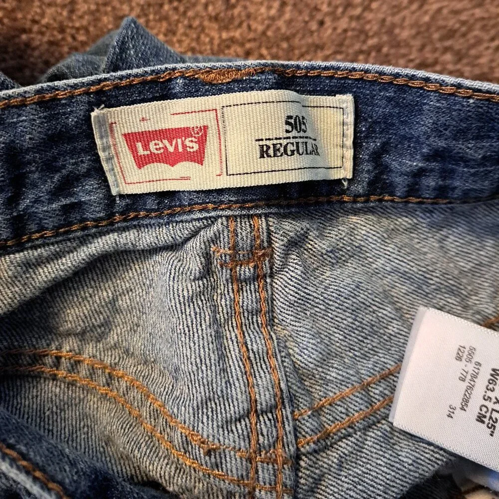 Levi's Youth 505 Regular fit Denim Blue Jeans - Picture 6 of 7